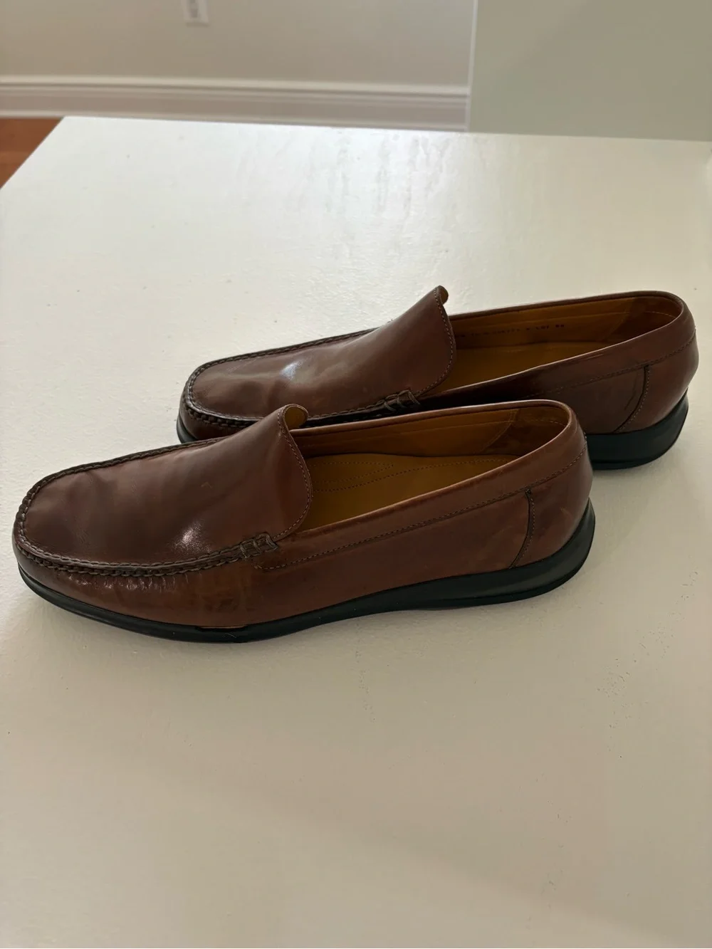 COLE HAAN, with Nike Air Soles  Air DEMPSEY Brown Leather Loafer Shoes C05777